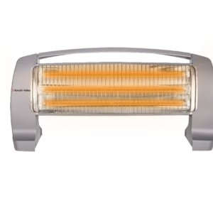 Russell Hobbs RCH1200H 1200W HeatLine Carbon Heater | Triple Carbon Tubes, Fast Even Warmth, 3 Heat Settings, Tip-Over Protection | Compact Horizontal Design | 2 Yr Warranty